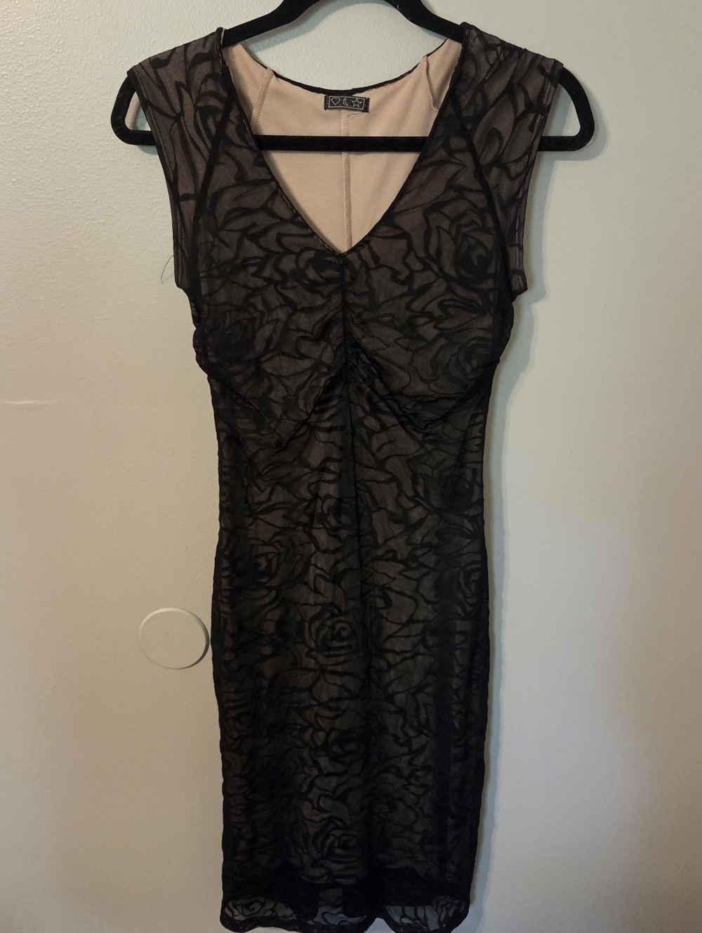 Vintage Womens Black Mesh Sheer Babydoll 90's Y2k Ruched Whimsigoth Dress. Sz S - Picture 5 of 8